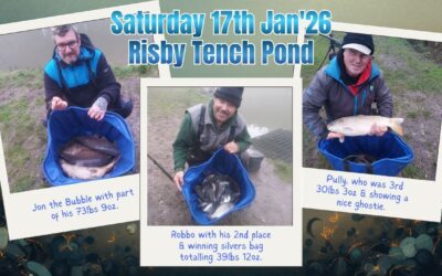 Saturday 17th Jan’26 Risby Open Match on the Tench Pond.